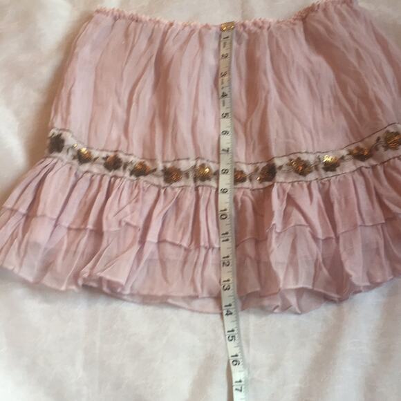 Guess pink sequin embellished tiered ruffle skirt, small - Picture 4 of 7